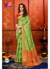 PISTA COLOUR DESIGNER ART SILK WOVEN PARTY WEAR SAREE 1904